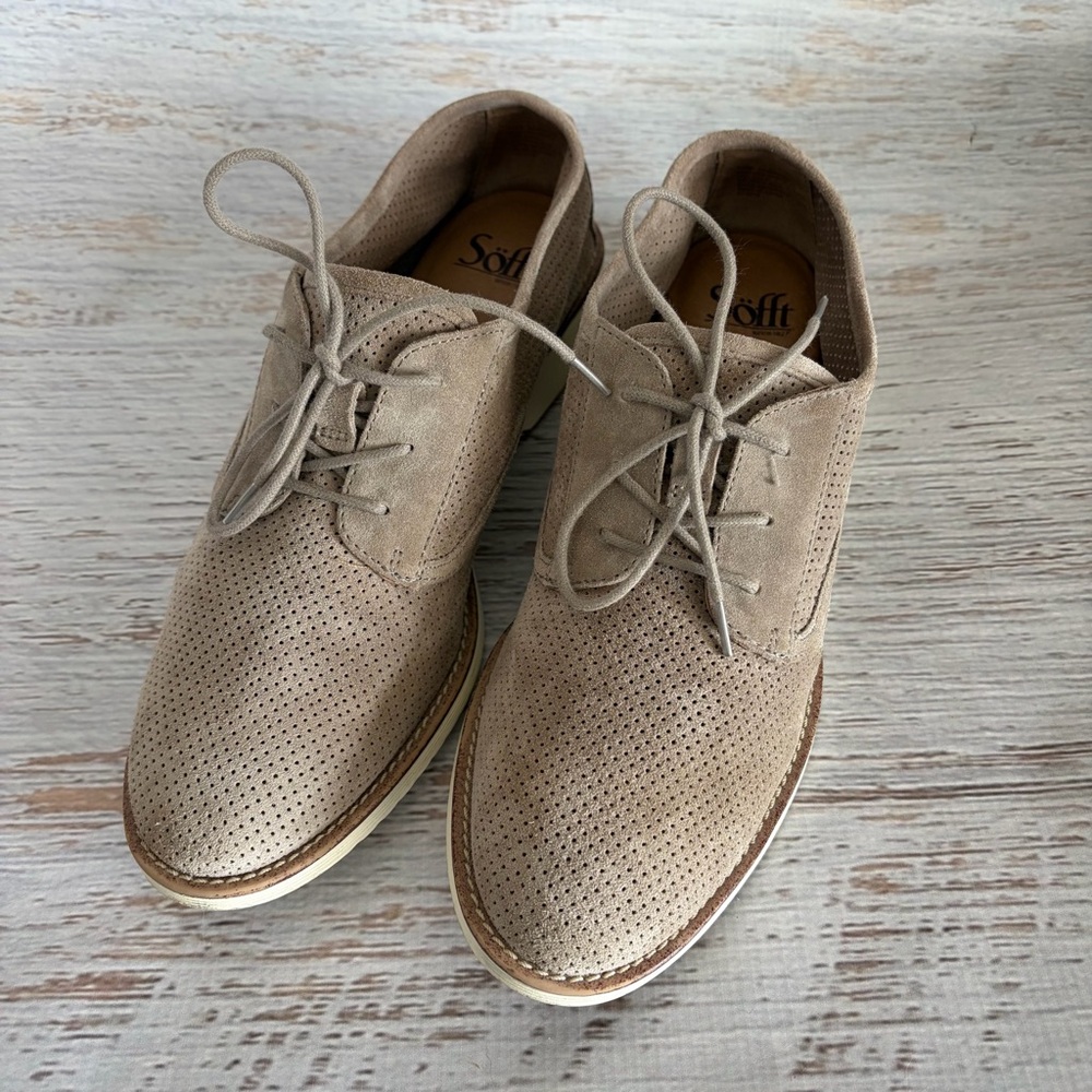 Sofft Women’s Simons Tan Suede Perforated Lace-Up Oxfords